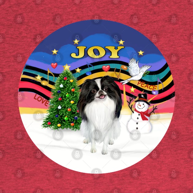 "Christmas Joy" with a Japanese Chin by Dogs Galore and More